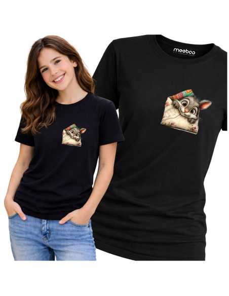 Koszulka Damska Wielkanocna Królik w Kieszeni Cute T-Shirt