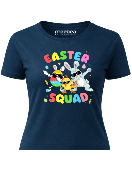 Koszulka Damska Easter Squad Wielkanoc Królik Pisanki