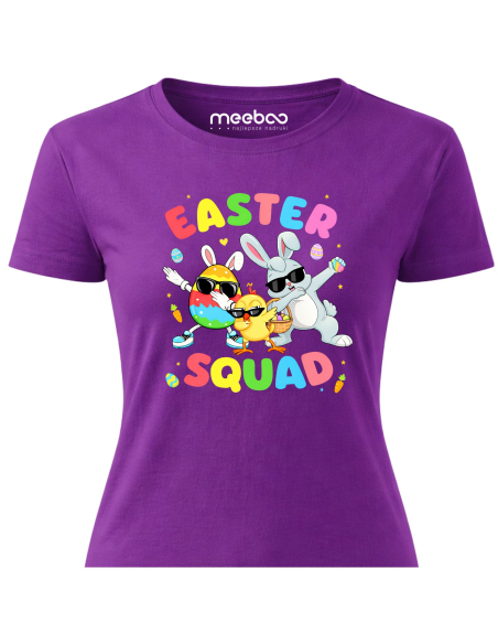 Koszulka Damska Easter Squad Wielkanoc Królik Pisanki