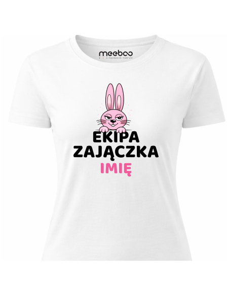 Koszulka Damska Wielkanocna Ekipa Zajączka z Imieniem