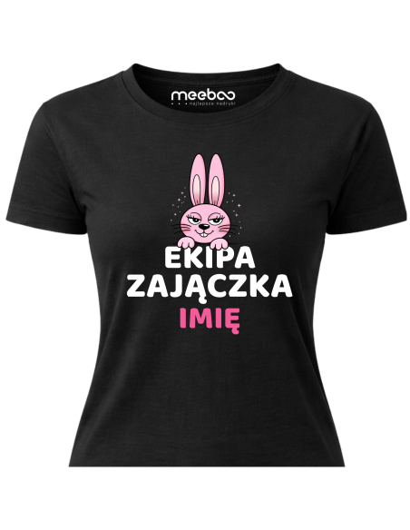 Koszulka Damska Wielkanocna Ekipa Zajączka z Imieniem