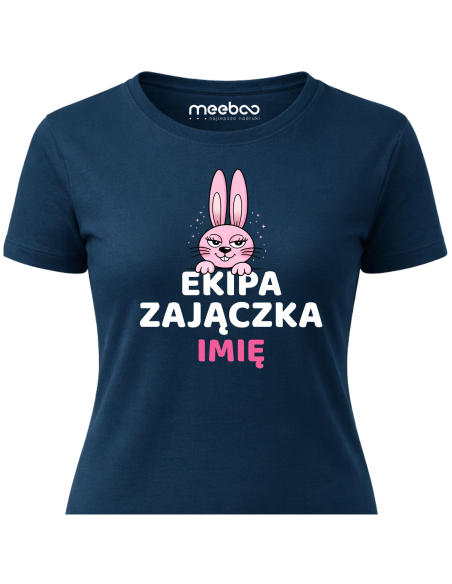 Koszulka Damska Wielkanocna Ekipa Zajączka z Imieniem
