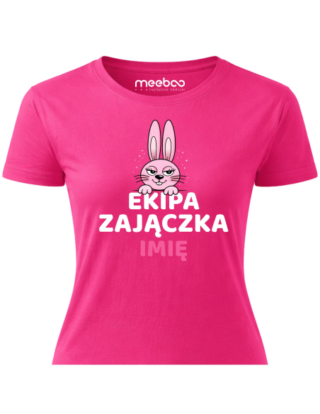 Koszulka Damska Wielkanocna Ekipa Zajączka z Imieniem