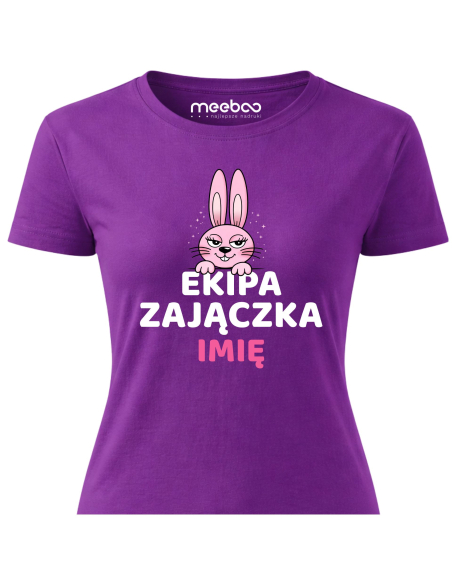 Koszulka Damska Wielkanocna Ekipa Zajączka z Imieniem