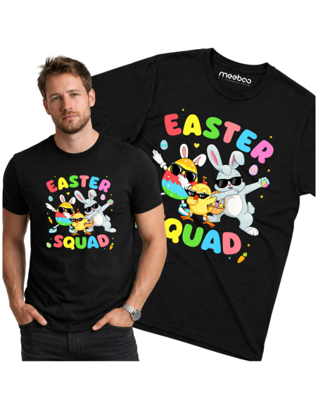 Koszulka Męska Easter Squad Wielkanocna Królik Pisanki
