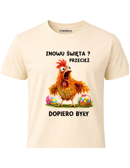 Koszulka Męska Wielkanocna Znowu Święta Śmieszna Kura