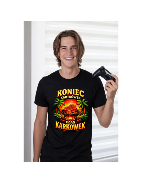 Koszulka Męska Koniec Kartkówek Czas Karkówek Grill