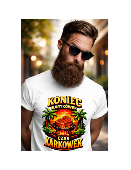Koszulka Męska Koniec Kartkówek Czas Karkówek Grill