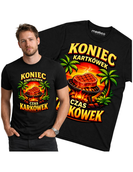 Koszulka Męska Koniec Kartkówek Czas Karkówek Grill