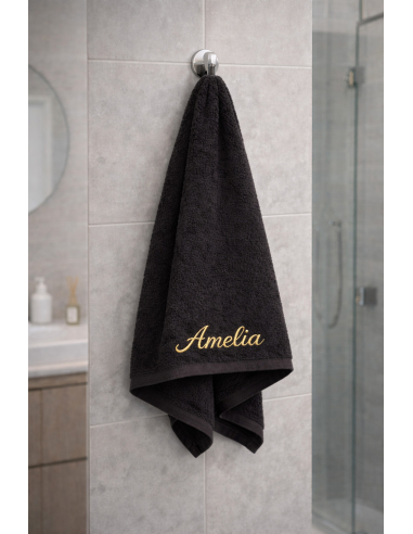 Ręcznik Czarny 140x70 z haftem imię...