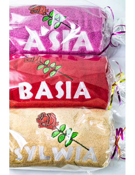 Ręcznik Turkusowy 140x70 z haftem imię personalizowany prezent dla niego niej