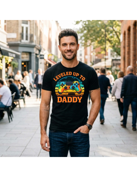 Koszulka Męska Leveled Up Daddy
