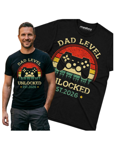 Koszulka Męska Dad Level Unlocked EST