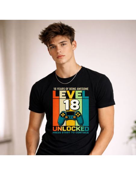 Koszulka Męska młodzieżowa Level 18 Odblokowano!