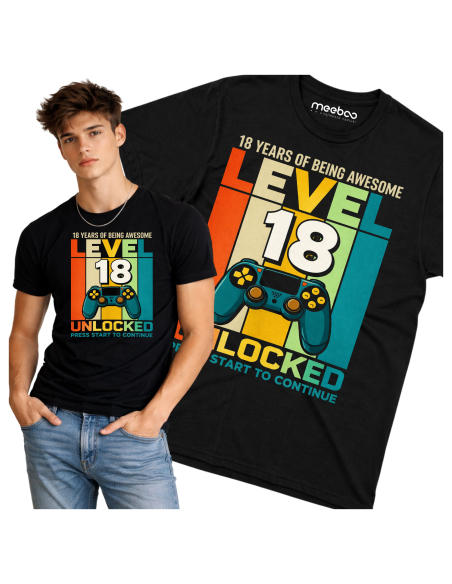 Koszulka Męska młodzieżowa Level 18 Odblokowano!