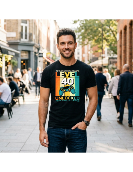 Koszulka Męska Level 40 Unlocked