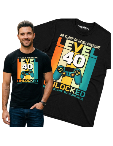 Koszulka Męska Level 40 Unlocked