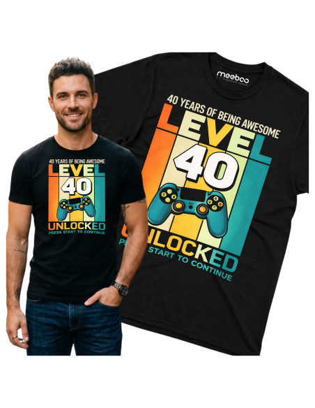 Koszulka Męska Level 40 Unlocked