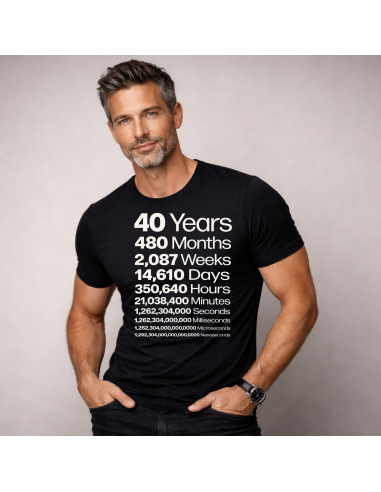 Koszulka Męska Czarna 40 Years