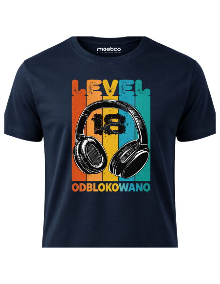 Koszulka Męska młodzieżowa Level 18 Odblokowano !