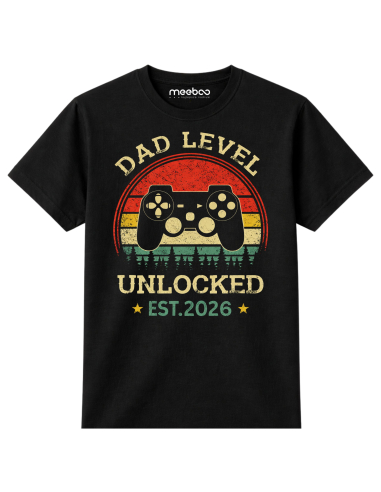 Koszulka Męska Dad Level Unlocked EST