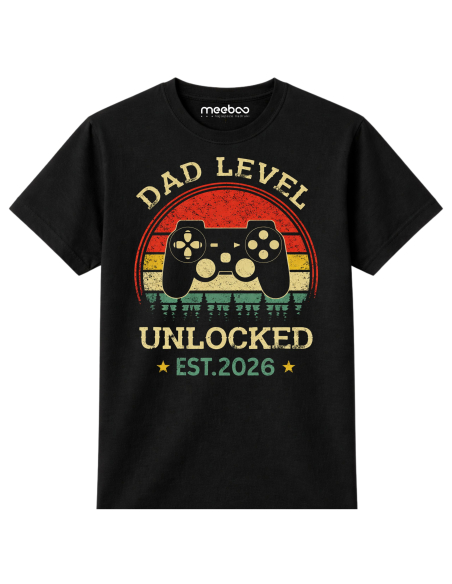Koszulka Męska Dad Level Unlocked EST