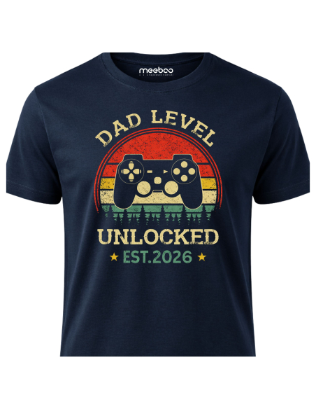 Koszulka Męska Dad Level Unlocked EST