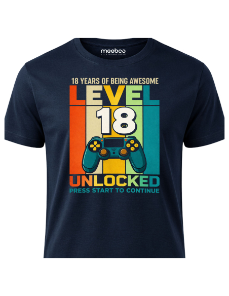 Koszulka Męska młodzieżowa Level 18 Odblokowano!