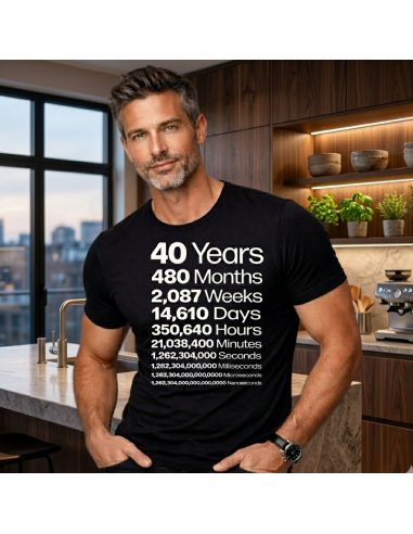 Koszulka Męska Czarna 40 Years