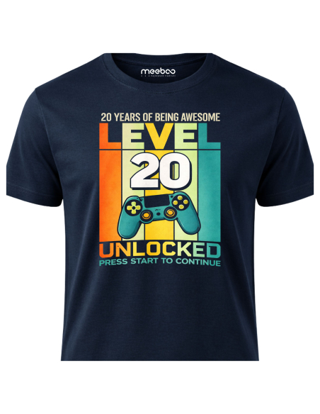 Koszulka Męska młodzieżowa Level 20 Unlocked
