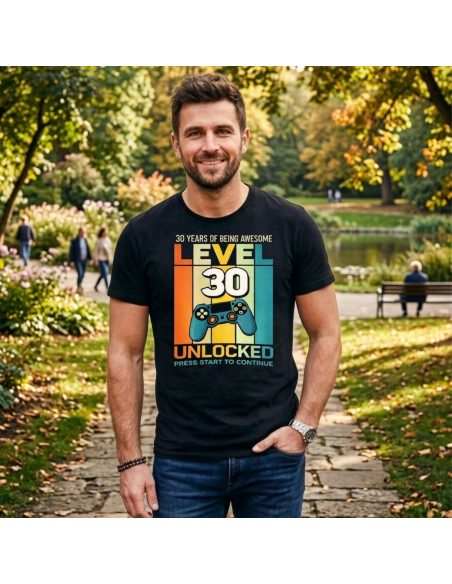 Koszulka Męska Level 30 Unlocked!