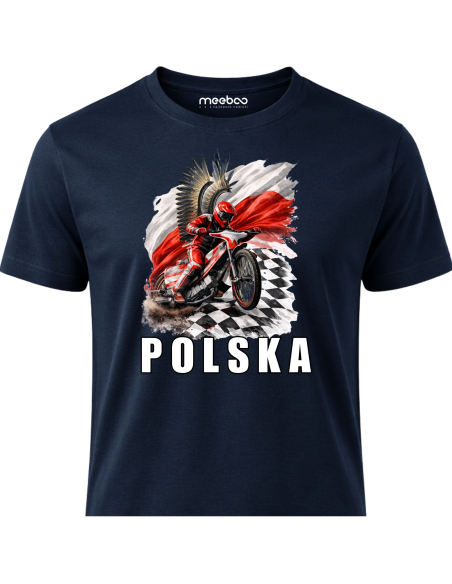 Koszulka Męska Polska Husaria Żużel Flaga