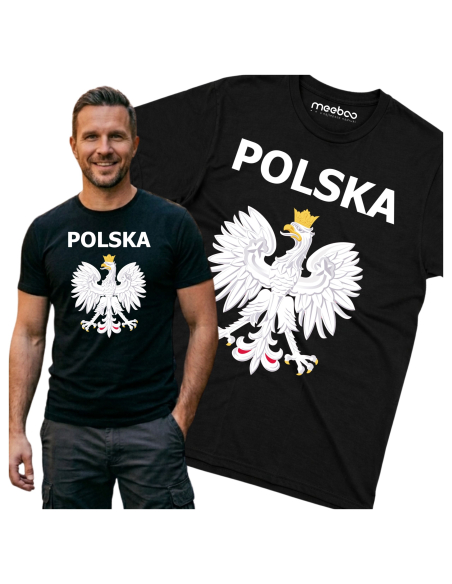 Koszulka Męska Godło Polski Z Napisem Polska