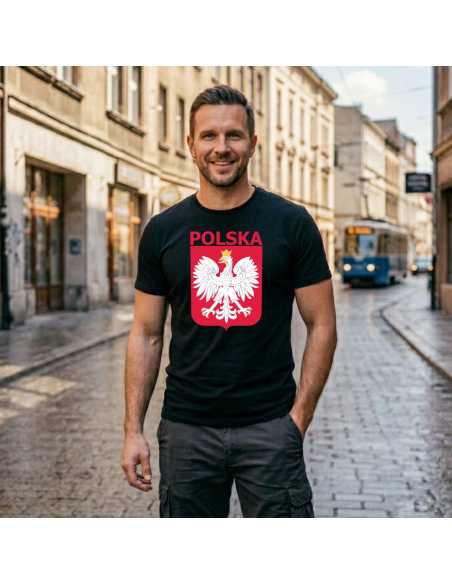 Męska koszulka Godło Polski Czerwone
