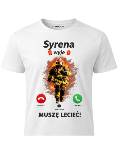 Koszulka Męska Strażacka Syrena Wyje