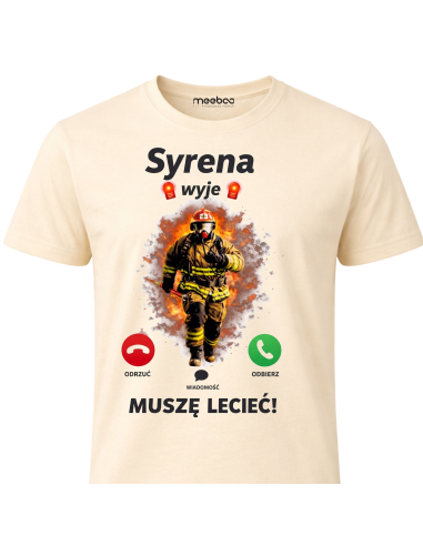 Koszulka Męska Strażacka Syrena Wyje