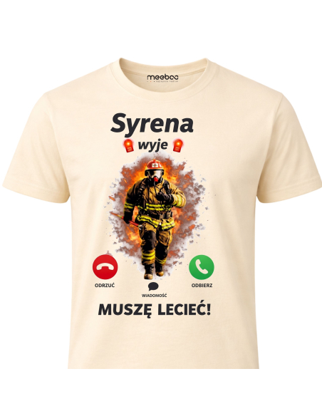 Koszulka Męska Strażacka Syrena Wyje