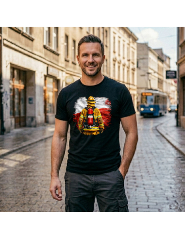 Koszulka Męska Strażak Polska