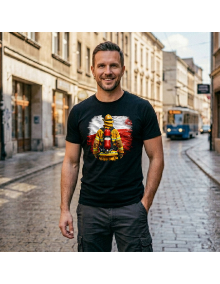 Koszulka Męska Strażak Polska