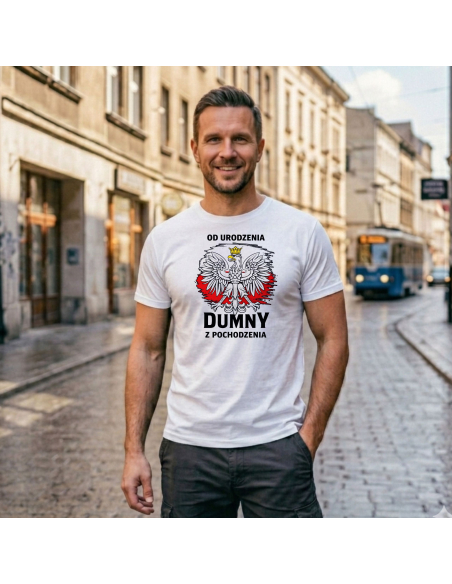 Koszulka Męska Od Urodzenia Dumny z Pochodzenia