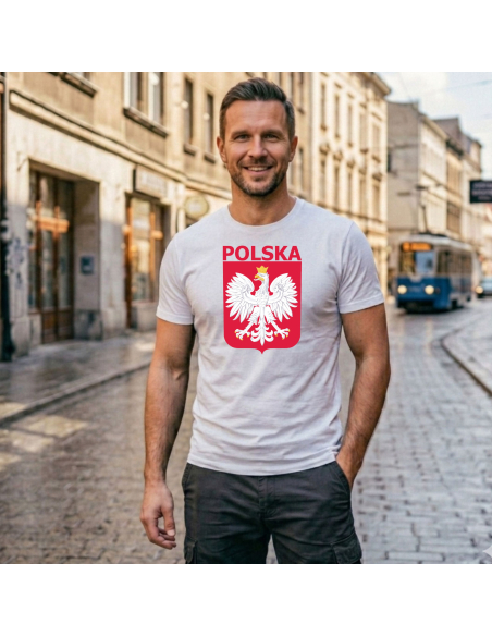 Męska koszulka Godło Polski Czerwone