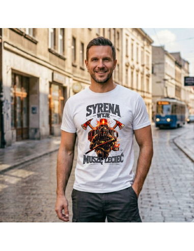 Koszulka Męska Syrena Wyje Strażacka...