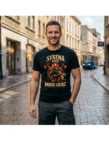 Koszulka Męska Syrena Wyje Strażacka...
