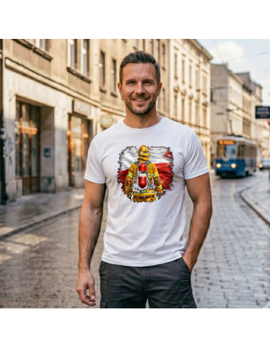 Koszulka Męska Strażak Polska
