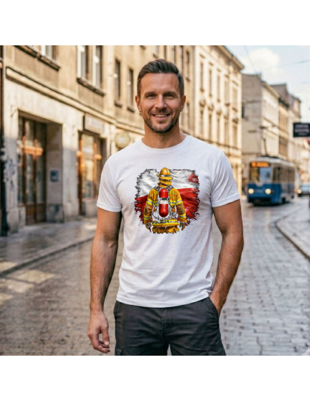 Koszulka Męska Strażak Polska