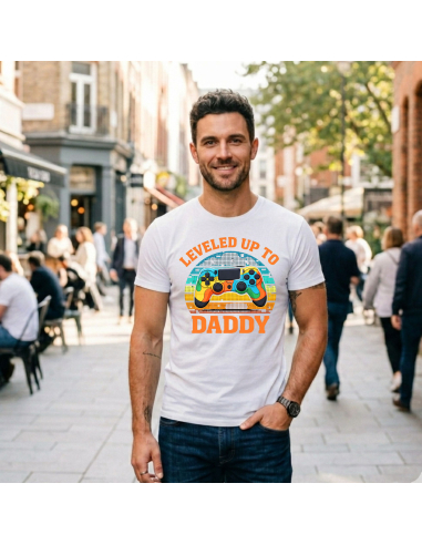Koszulka Męska Leveled Up Daddy