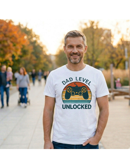 Koszulka Męska Dad Level Unlocked