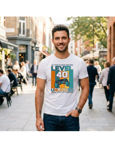 Koszulka Męska Level 40 Unlocked