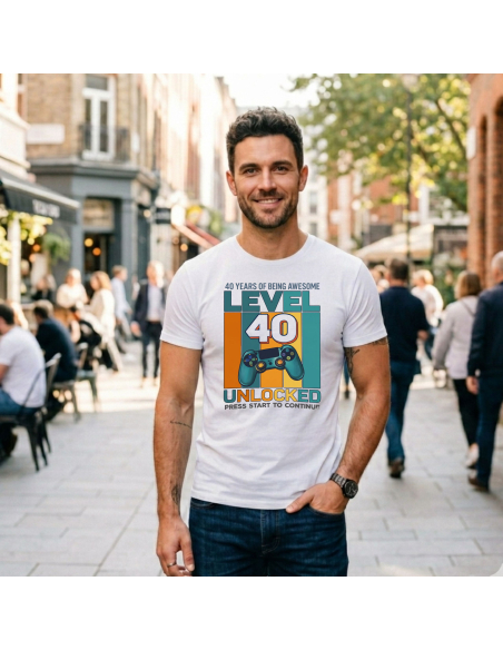 Koszulka Męska Level 40 Unlocked