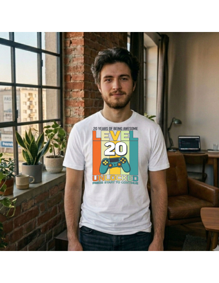 Koszulka Męska młodzieżowa Level 20 Unlocked